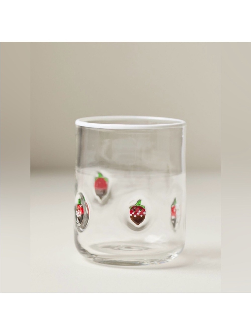 NWT Anthropologie Marquee Icon Glass Chocolate Strawberry